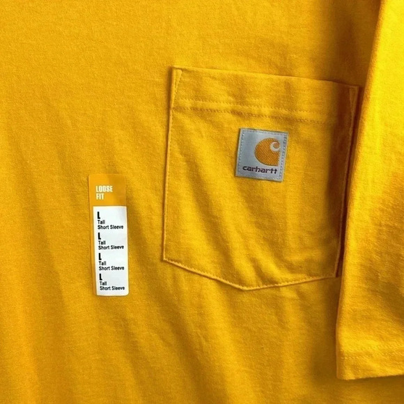 Carhartt Force Loose  Fit Heavy Weight Pocket T-Shirt Men’s Yellow SZ L TALL NWT - Picture 2 of 6